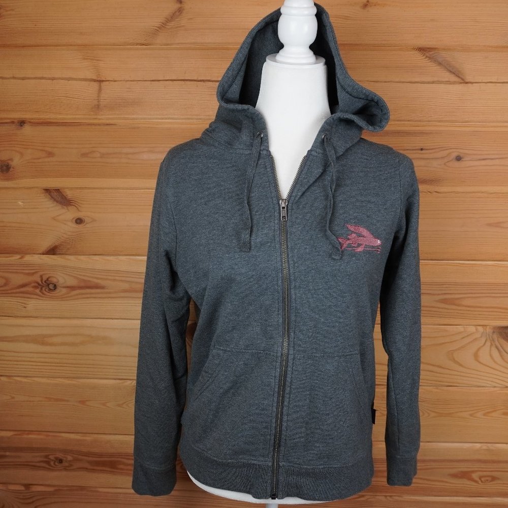 Patagonia Organic Cotton Gray Hooded Zip Up Sweatshirt Size XS‎